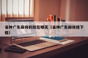 雀神广东麻将的挂在哪买（雀神广东麻将挂下载）