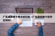 广东麻将哪个牌子好打的（广东麻将哪个软件比较好）