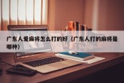 广东人爱麻将怎么打的好（广东人打的麻将是哪种）