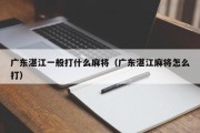 广东湛江一般打什么麻将（广东湛江麻将怎么打）