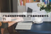 广东麻将如何中码视频（广东麻将怎样算中马了）