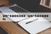 雀神广东麻将有没有卖（雀神广东麻将有规律吗）