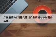 广东麻将7小对是几番（广东麻将七小对是什么牌）