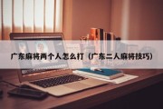 广东麻将两个人怎么打（广东二人麻将技巧）