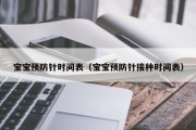 宝宝预防针时间表（宝宝预防针接种时间表）